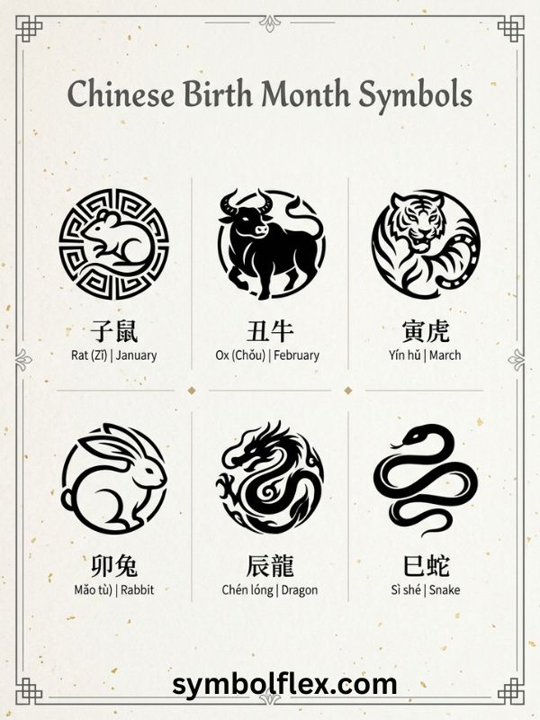 Chinese Birth Month Symbols