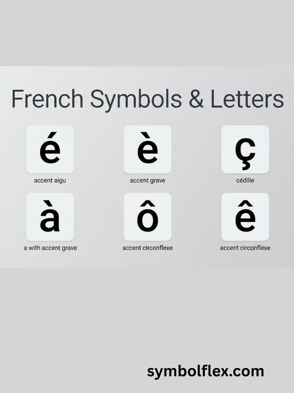 French Symbols Letters