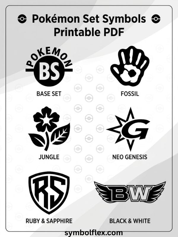 Pokémon Set Symbols Printable PDF
