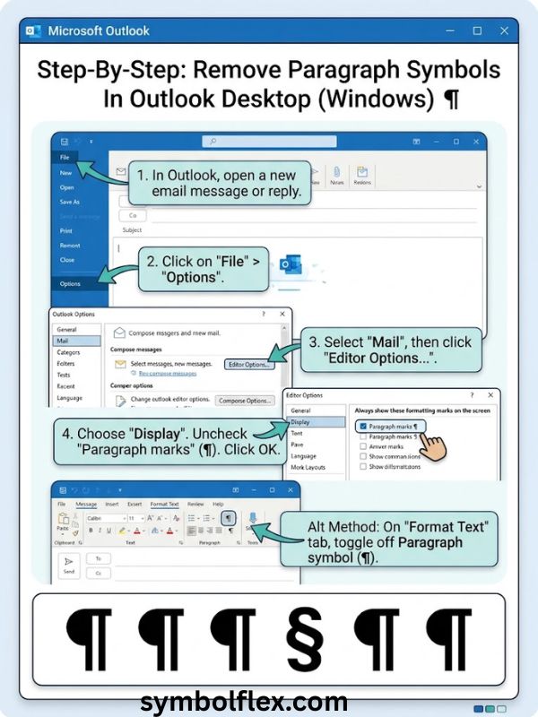 Step-By-Step: Remove Paragraph Symbols In Outlook Desktop (Windows)
