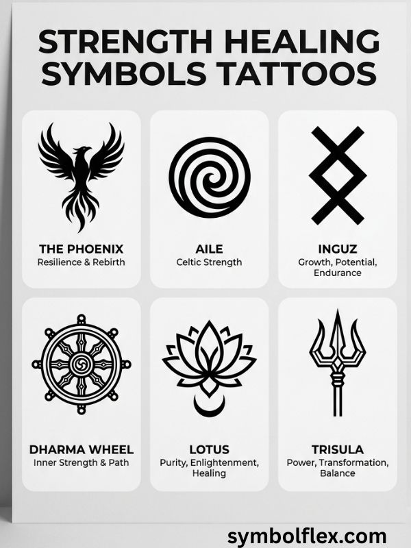 Strength Healing Symbols Tattoos