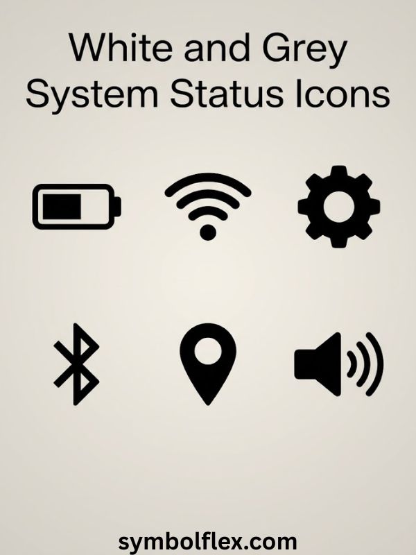 White and Grey System Status Icons
